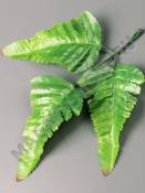 Лист папоротника тройной шелк с темными кончиками 17см