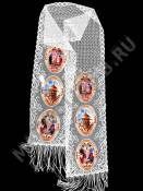 Рушник кружевной с цветной печатью 250*25 см