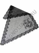Наголовник кружевной чёрный оплавленный край 130см*100см