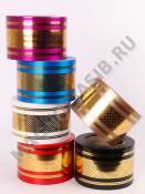 Лента с зол полосами и рис "Сетка" 8см*50ярд(45.72м)