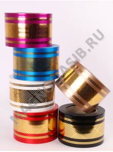 Лента с зол полосами и рис "Сетка" 8см*50ярд(45.72м)