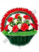 Корзина "Монако" с бутонами и гвоздикой выс.55/65см ш.60см