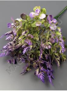 Букет зелени ассорти пластмас. 5гр 32см (бел-зел сир борд)