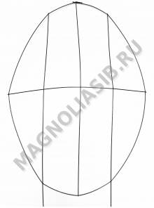 Каркас мет. Овал с 4-мя перемыч. (пров.2,5мм) выс.75/85см ш.60см