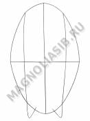 Каркас мет. Овал с 4-мя перемыч. (пров.3,5мм) выс.105/125см ш.70см