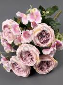 Букет роз пионовидных с добавками 10гр 47см (бел мал-пеп свек св-сир роз-пеп)