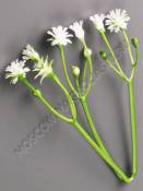 Добавка пласт. тройной белый цветочек 9см 