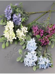 Ветка соцветий гиацинта  40см мягкая резина (бел гол фиол св-сирен)