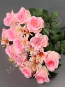 ***Букет полубутонов роз 18 гр 53 см(бел крас сир вишн персик)