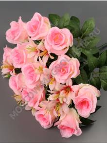 ***Букет полубутонов роз 18 гр 53 см(бел крас сир вишн персик)
