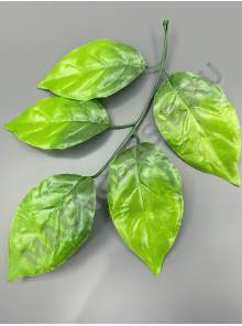 Лист розы пятерной односторонний 22см