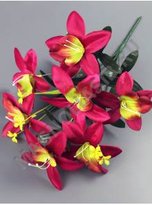 Букет орхидей 7гр 43см  (жел б-роз роз крас борд фиол)