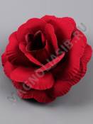 ***Роза Круглая бархатная 5сл 12см (крас борд)/К