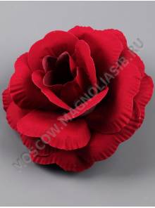 ***Роза Круглая бархатная 5сл 12см (крас борд)/К