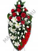 Венок с розами и лилиями выс.115/130см шир.50см 