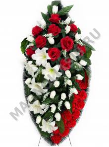 Венок с розами и лилиями выс.115/130см шир.50см 