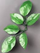 Лист розы 6 лист с отверстием для утолщенного стебля шелк 23 см