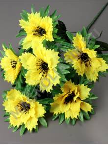 Букет георгинов на листе 6гр 50см (микс)