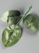 ***Лист розы шёлк 3 листа 12см 