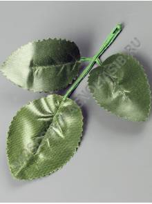 ***Лист розы шёлк 3 листа 12см 