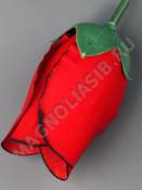 Бутон бархатный с черным краем 2сл 7.5см (красный с черным кантом)/К