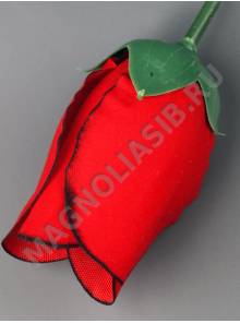 Бутон бархатный с черным краем 2сл 7.5см (красный с черным кантом)/К