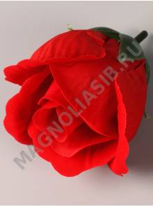 Бутон розы полураскрытый бархат 2сл 8см (красный)