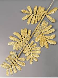 Ветка рябинки с блестящим  напылением 25/37см (зол сер)