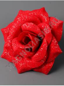 Роза барх с блеском 5сл 15см (крас с крас крас с сер)