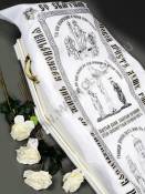 Покрывало атласное с черной печатью  75*195 см