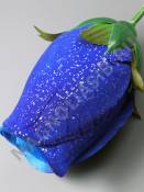 ***Бутон розы бархат с блеском 3сл 11,5см (крас син борд-крас борд-сер мал)/К