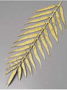 Лист ивы с блест. напылением 28/41см (зол сер зел черн)
