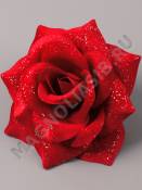 ***Роза барх с блеском 5сл 15см (борд с крас)/К