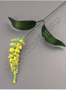 Веточка кукурузки с листьями39 см(бел син желт)