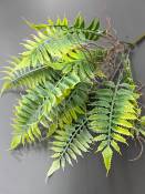 Букет папоротника лесного с корешками 7гр 44см мягкий пластик (зел. зел-роз)