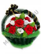 Корзина "Элегия" с бархатными розами выс.55/65см ш.60см