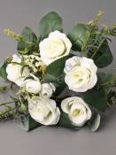 Букет роз 6гр. с добавкой 28см (бел жел гол мал перс сир)