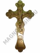 Крест в руку пластмассовый с окраской золотом  