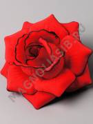 Роза бархат красная с черным краем 4сл 14см/К