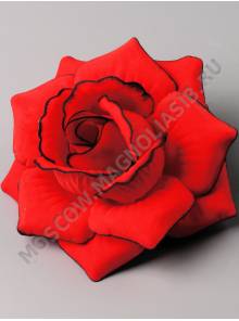 Роза бархат красная с черным краем 4сл 14см/К