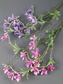 Ветка орхидей  с напылением пластм тройная 60 см(сир, фиол)
