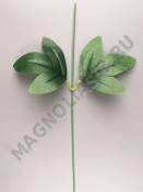 Стебель с листом пиона хлопок 42 см