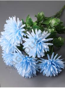 ***Букет хризантем натуральных с пластм листьями 7 групп 47 см (бел крас гол жёл роз перс сир)