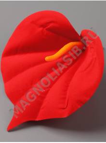 Калла бархатная обьемная 12,5*12см красная (пестик см. 2202 2212 2283)