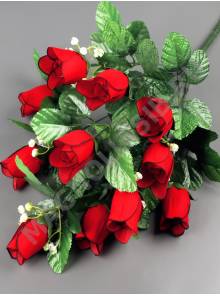 Букет бархатных бутонов с черным краем 11гр 52см