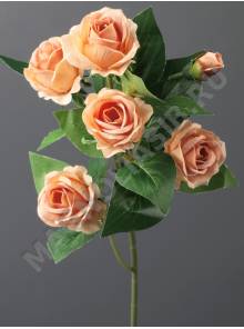 Ветка мелких "Китайских" розочек 5+1 бутон 49см (бел красн жел-крем перс роз св-роз)