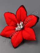 ***Звездочка бархатная с кромкой с тычинкой в комплекте 13см 